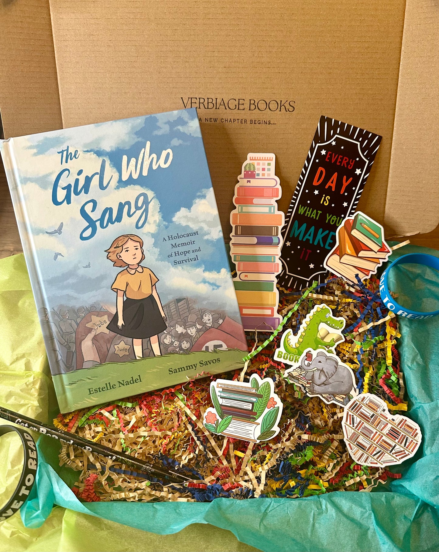 Young Reader Book Box- The Girl Who Sang (A Holocaust Memoir of Hope and Survival) by Estelle Nadel ,  Bethany Strout ,  Sammy Savos  - Hardback